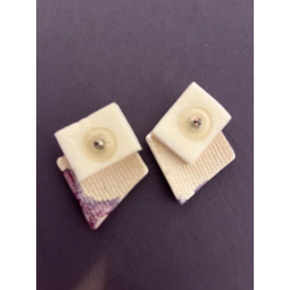 Vintage Abstract Ceramic Brooch & Earrings Set - Picture 5 of 5